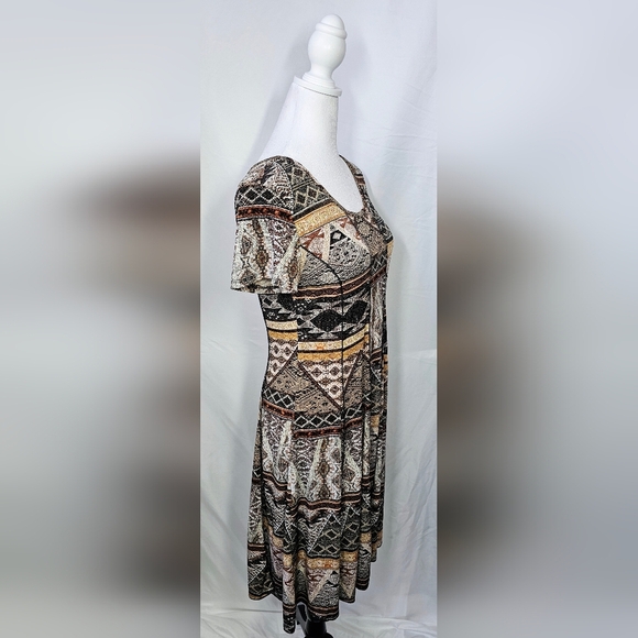 Medium Sami & Jo Boho Tribal Print Fit & Flare Dress - Picture 4 of 6